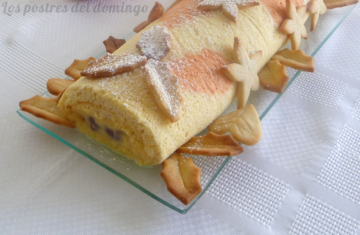 Brazo de crema y cerezas