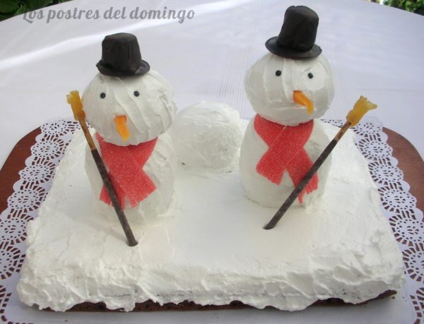 Tarta muñecos de nieve