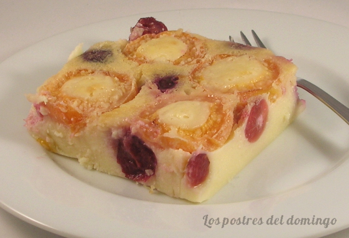 Clafoutis de albaricoque y cereza