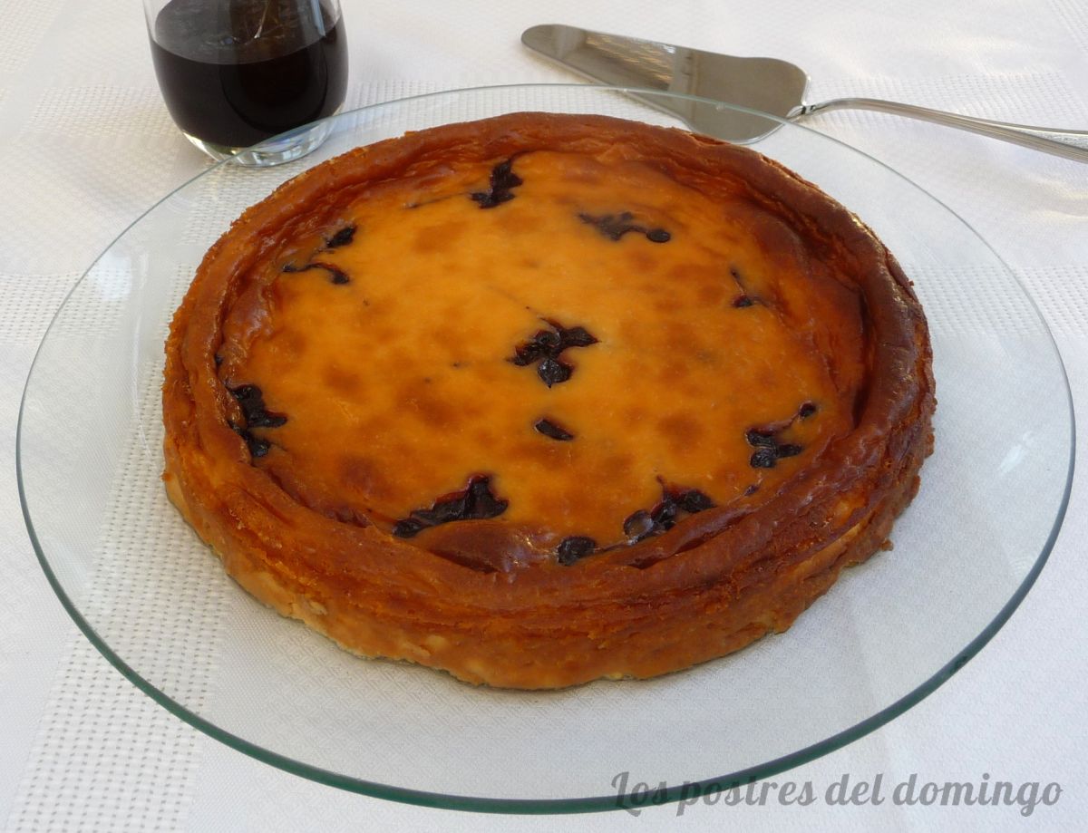 Tarta de queso y arándanos