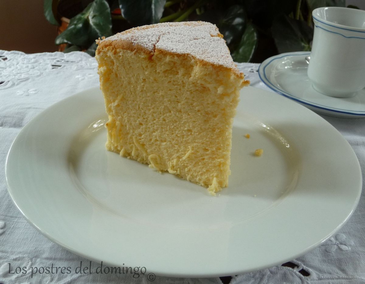 pastel de queso japonés corte