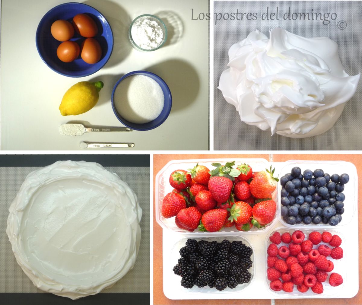 Pavlova ingredientes