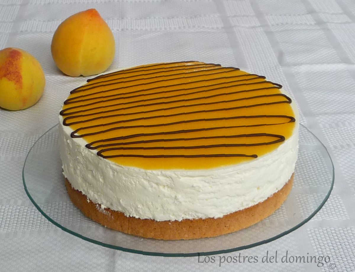 tarta de melocotón en almíbar