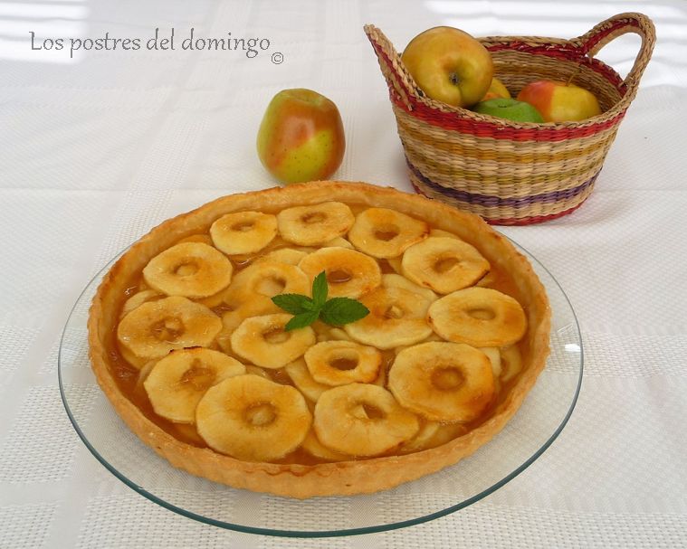 tarta de manzana y mermelada de albaricoque