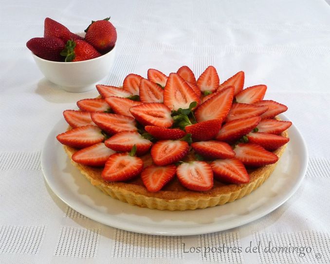 tarta de quark con fresas