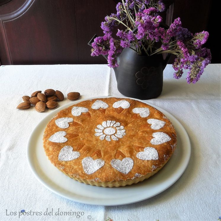 tarta de almendra y albaricoque