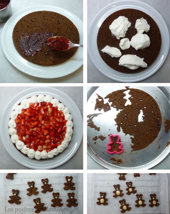 tarta de fresas con ositos de peluche_montaje