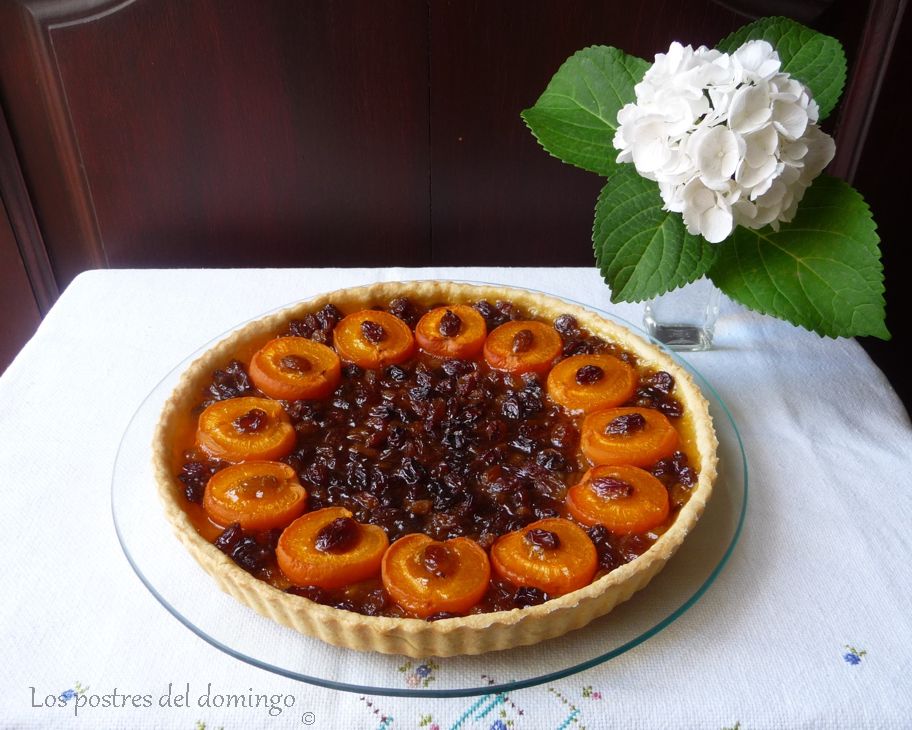 tarta de albaricoque y pasas