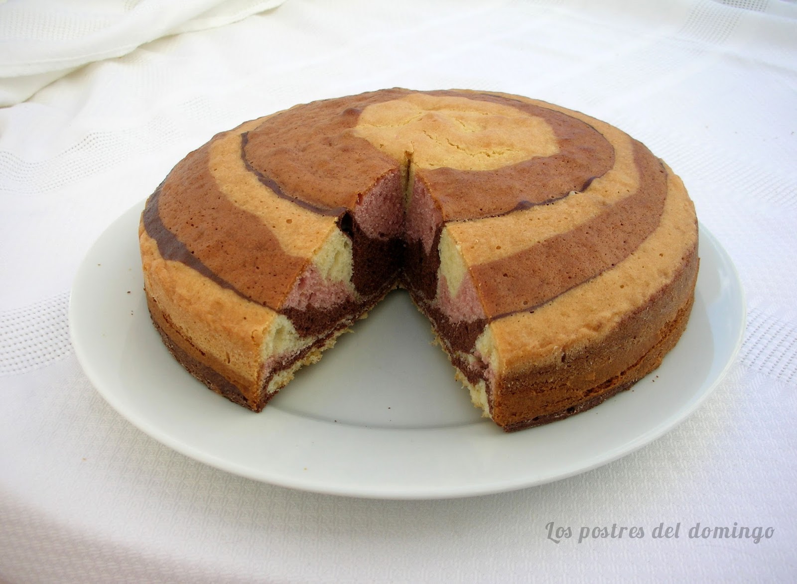 Bizcocho de tres sabores