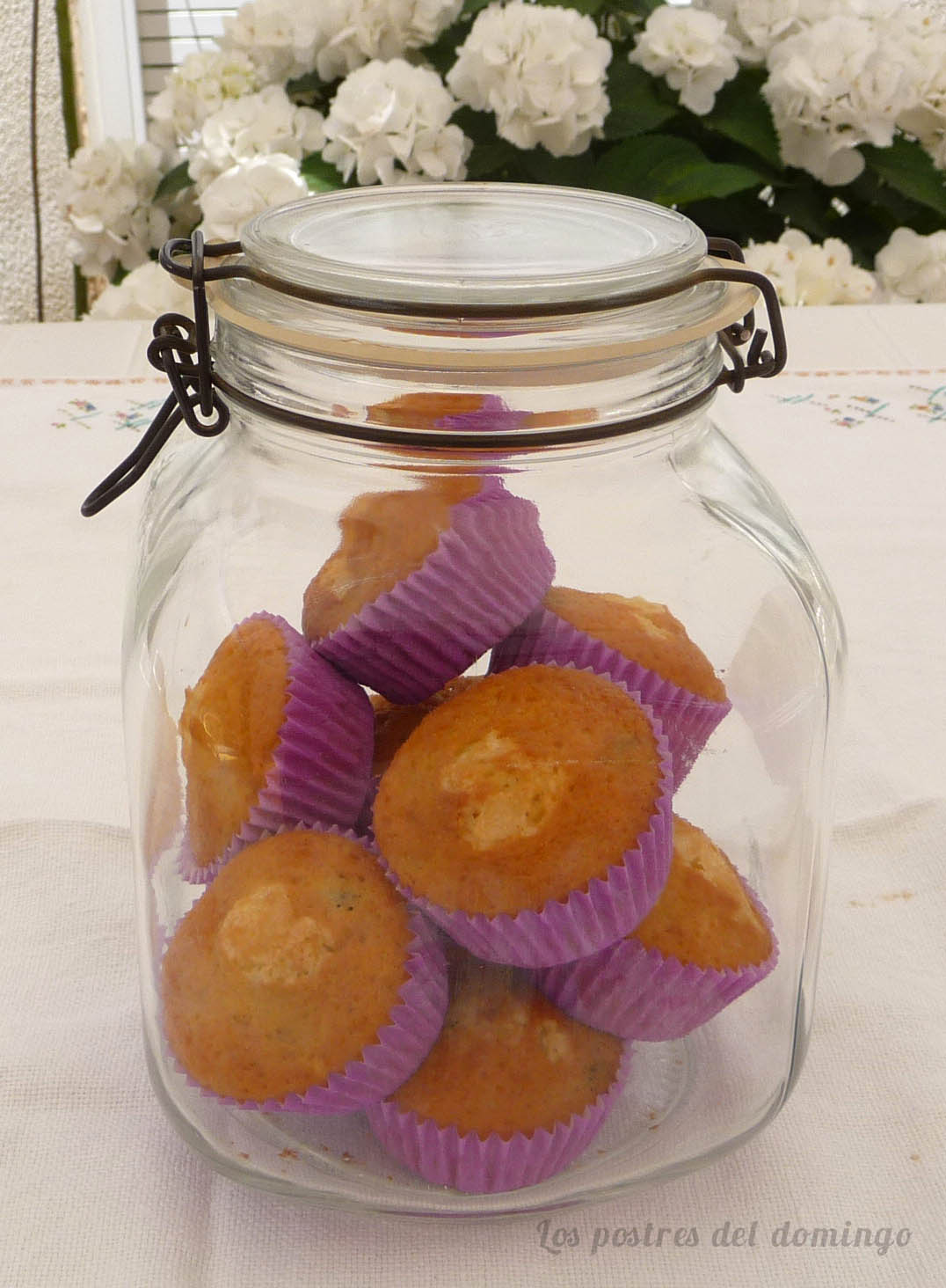 Magdalenas de yogur con arándanos