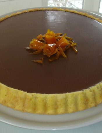 Tarta de naranja y chocolate