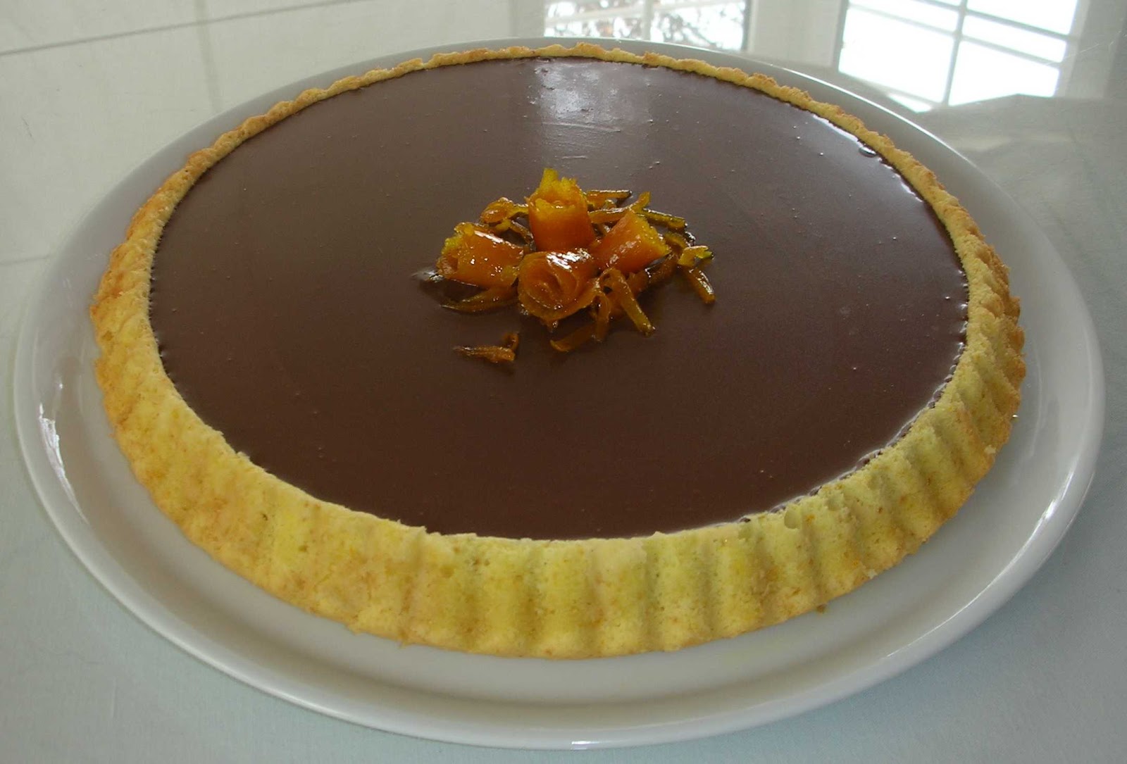 Tarta de naranja y chocolate